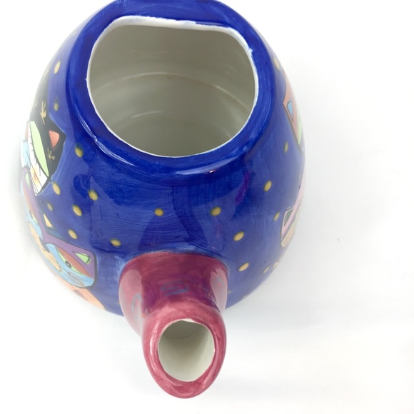 Milson and Louis Whimsical Cats Hand Painted Ceramic Teapot and Coaster Set - Picture 5 of 9